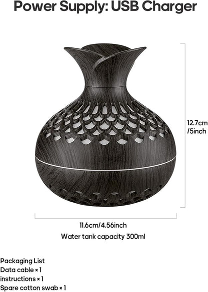 Portable Desktop Humidifier for Office, Small humidifier for Car, Travel, Baby Room with LED Light & Auto Shutoff, Bedroom Mini Humudifier, Quite Mist Humidifier (Dark Color)