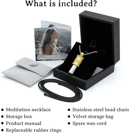528 Hz Meditation Necklace Breathing Frequency Sound Healing Device by Adjusting The Breathing for Anxiety & Stress Relief Mindfulness