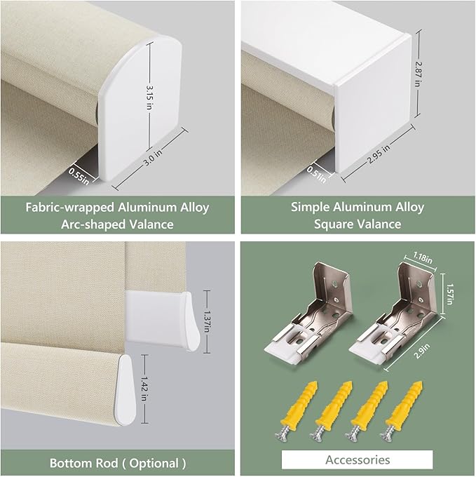 ZSHINE Motorized Blackout Window Blinds Over-Size Customize Width (21-114 Inches) Remote Control Wireless and Rechargeable Motor Roller Shades Blinds for Windows(82133A)