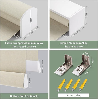 ZSHINE Motorized Blackout Window Blinds Over-Size Customize Width (21-114 Inches) Remote Control Wireless and Rechargeable Motor Roller Shades Blinds for Windows(82133A)