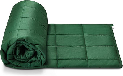 TONGDADA California King Size Weighted Blanket | 90''x108'',40lbs | Perfect for Couples,Designed for Heavy Weight Enthusiasts | Premium Cotton Material with Glass Beads | Dark Green