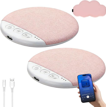Bluetooth Pillow Speaker, Pillow Speaker for Sleeping – Ultra‑Thin Sleep Headphone Pillow Speaker with Bluetooth/Audio, Comfortable All‑Night Listening for Music, Meditation & Sleep Sounds (2*Pink)