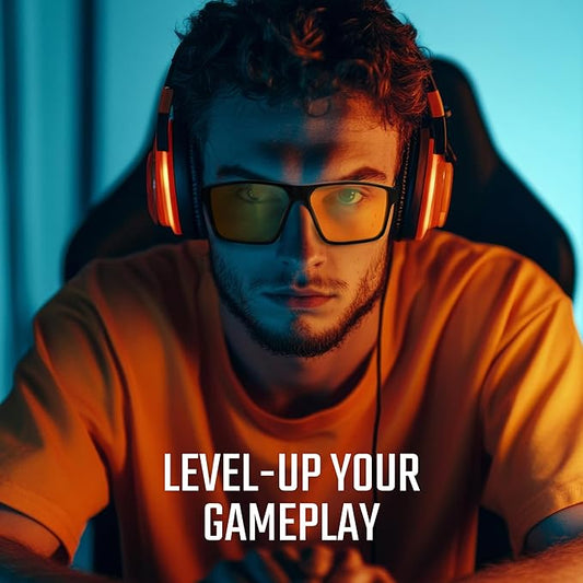 Titan Gaming Glasses, Blue Light Blocking, Night Driving Glasses for Men, Computer Protection Christmas Gift for Gamers