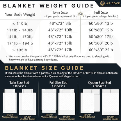 Aricove Cooling Weighted Blanket, 10 lbs, Twin Size for Adults, Luxury Heavy Blanket, Silky Soft Bamboo Viscose, 48x72 inches, Machine Washable, White