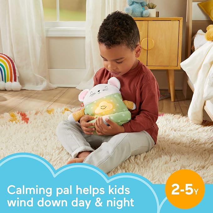 Fisher-Price Toddler Toy Meditation Mouse, Mindfulness Plush with Guided Relaxation Exercises, Music & Lights for Kids Ages 2+ Years