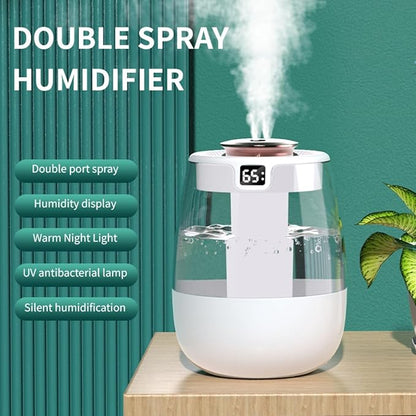 Humidifier for Bedroom,1.8L Cool Mist Humidifier with Night Light, Humidifiers for Home and Plants Baby Room with 20dB Quiet,Waterless Auto-Off