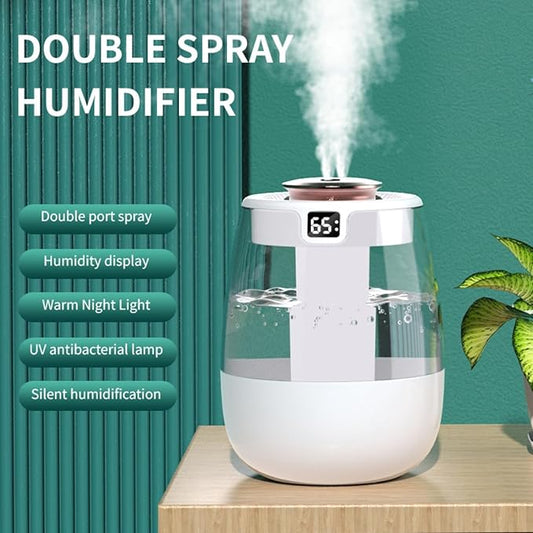 Humidifier for Bedroom,1.8L Cool Mist Humidifier with Night Light, Humidifiers for Home and Plants Baby Room with 20dB Quiet,Waterless Auto-Off