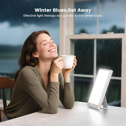 Light Therapy Lamp - 10000 Lux 3 Color Temperature & Wall Mountable, with Memory Function, Touch Control Portable Light Therapy Lamp for Home & Office (Wired Only).
