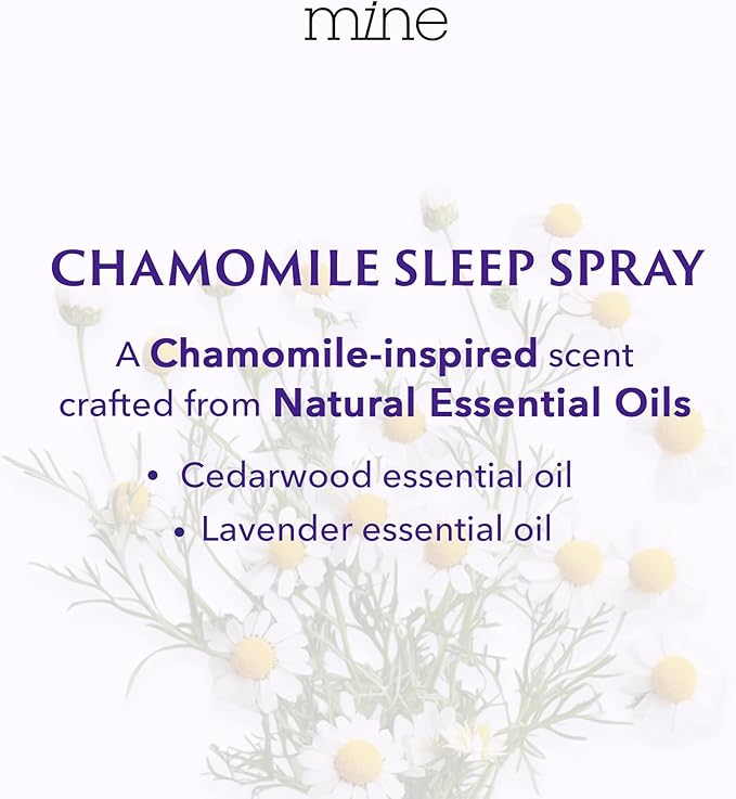Chamomile Inspired Sleep Spray with Melatonin - Relaxing Gifts for Teen Girls and Women – Natural Pillow Mist for Sleep, Self Care Bedtime Spray, Lavender & Cedarwood Blend