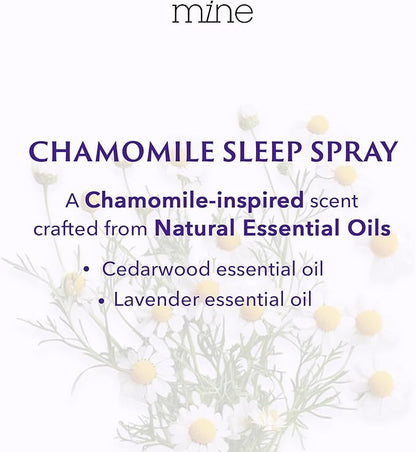 Chamomile Inspired Sleep Spray with Melatonin - Relaxing Gifts for Teen Girls and Women – Natural Pillow Mist for Sleep, Self Care Bedtime Spray, Lavender & Cedarwood Blend
