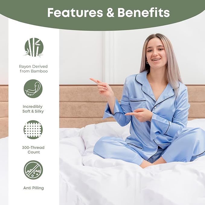 LINENWALAS King Flat Sheet Only - Rayon Derived from Bamboo Silk Bed Sheet, Premium Breathable Cooling Sheet, Soft Top Sheet (King, Avocado Green)