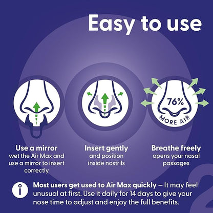 AIRMAX Nasal Dilator for Breathing - 76% More Airflow - Anti snoring Devices - Nostril Opener - Congestion Relief and snoring Solution - 1x Medium Orange