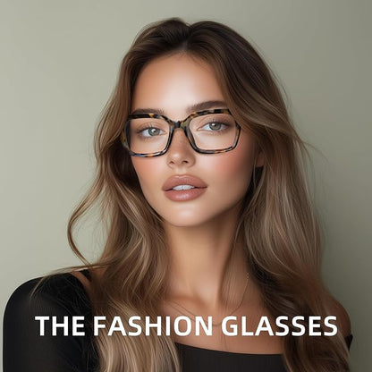 XVXV Reading Glasses for Women Men - Blue Light Blocking Readers Oversize Oprah Square Anti Glare/Eyestrain Spring Hinge
