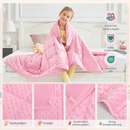 HOSUKKO Weighted Blanket - 2 lbs Pink Thciken Heavy Blanket - Small Size Breathable Comfortable Blanket(36 * 48 inches, 2 lbs)