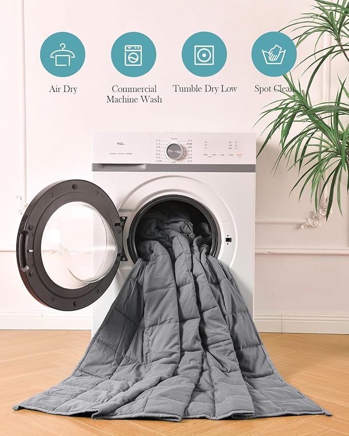 Topblan Weighted Blanket for Adults 12lbs, Soft Cooling Breathable Weighted Throw for Sleeping, Washable Heavy Blanket with Glass Beads for Winter, Sofa Bed, 48"x72" Twin Size