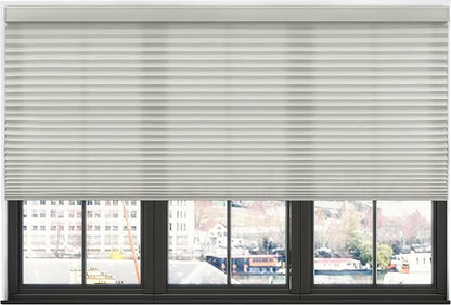 BlindsAvenue Simply Motorized Cellular Shades with Remote Control, Automatic Electric Cordless Wireless Blinds for Indoor Window, Light Filtering Blind, Color: Gray Sheen, Size: 48.5" W x 72" L