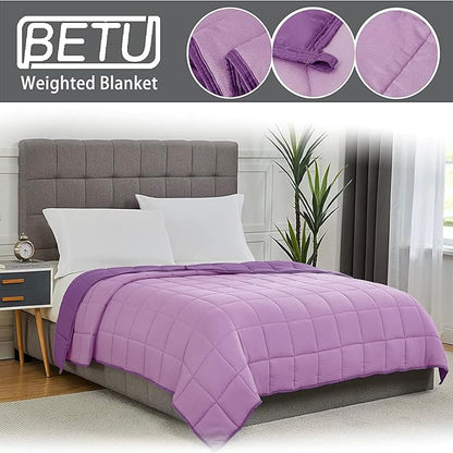 Purple Weighted Blanket for Adults 20lbs, 48"x72", Twin Full Size Cooling Heavy Throw Blanket for 130-220lbs, Microfiber Soft Thick Big Blankets Weighted Comforter Gift for Sleeping