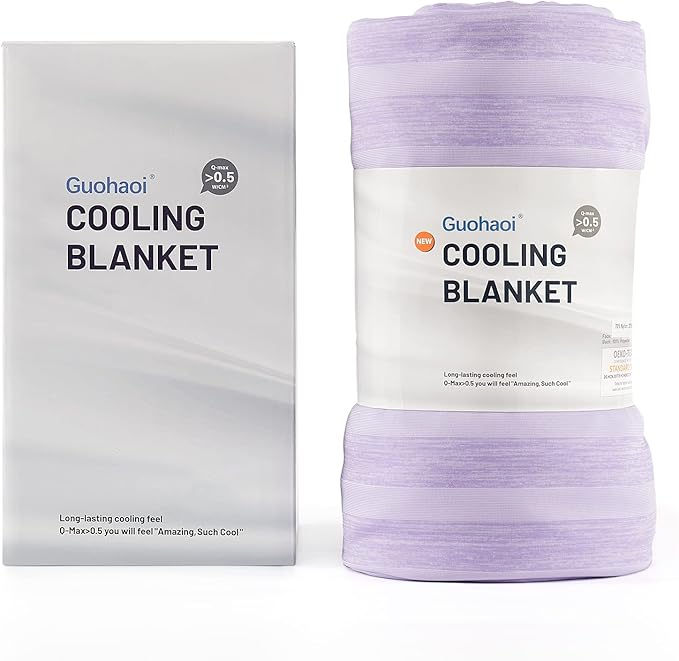 Guohaoi Cooling Blankets for Hot Sleepers,Arc-Chill Q-Max >0.5 Cool Fiber,100% Oeko-Tex Certified,Twin Full Size Lightweight Summer Cool Blanket for Travel/Outdoor Ultra Cold Breathable,60''x90''
