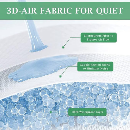 Lysam Mattress Protector King, Cooling Bed Mattress Cover Waterproof, 76"x 80" Bed Cover Noiseless Breathable Soft, Machine Washable Fitted Deep Pocket Mattress Pad Cooling for Baby Pregnant
