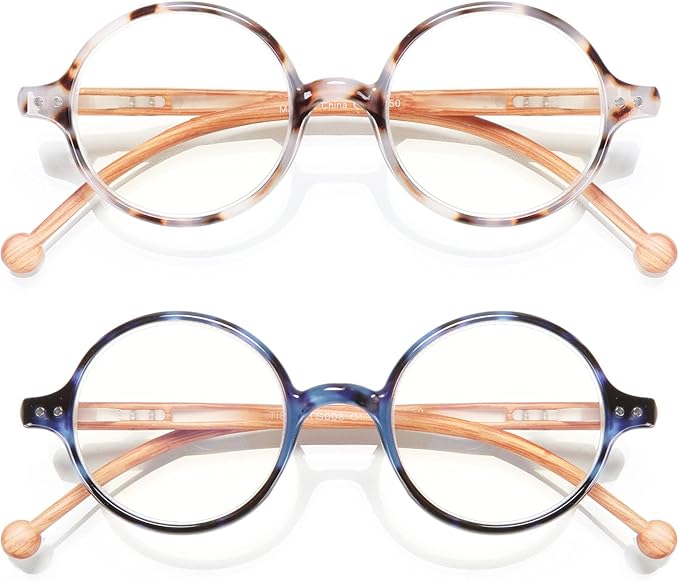 Round Reading Glasses Women Men Blue Light Blocking Circular Readers Unisex Ultra Lightweight Circle Cheaters Glasses