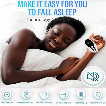 Sleep Aid Device Handheld Low Frequency Pulse of microcurrent Sleep Machine Insomnia Relief Anxiety Help Sleep (White, Standard)