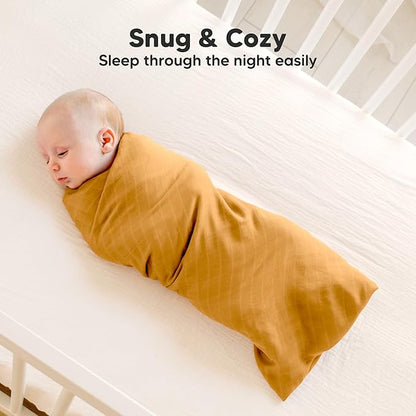 4-Pack Muslin Swaddle Blankets for Boys, Girls - Organic Baby Swaddles for Newborns, Soft & Breathable Receiving Baby Blankets for Girl, Boy, Neutral, Newborn Essentials Gift (Corals)