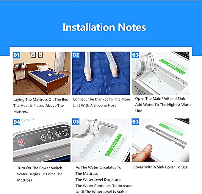 Cooling Water Mattress Pad – Single/Double Size Water-Cooled Bed Cooler System with Ice Pad for Hot Sleepers, Night Sweats & Summer Relief – Ideal for Home, Dorm, Apartment, Hostel,Single