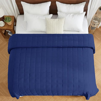 yescool King Size Weighted Blanket for Adults (20 lbs, 80” x 87”, Blue) Cooling Heavy Blanket for Sleeping Perfect for 190-210 lbs, Breathable Blanket for Adults & Couple All Season, Machine Washable
