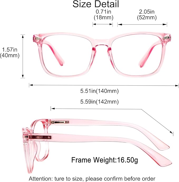 YEIN Progressive Multifocus Reading Glasses, Spring Hinge Blue Light Blocking Glasses for Women, No Line Multifocal Readers with Clear Lenses (+0.00/+2.50 magnification)