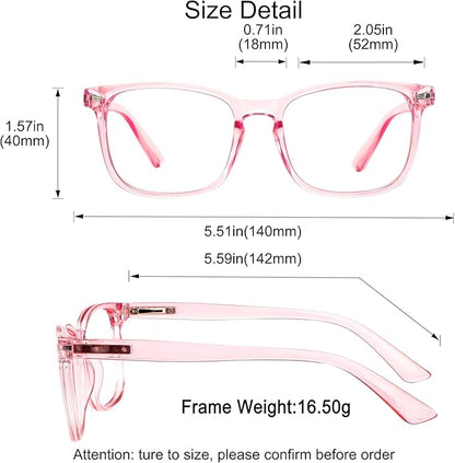 YEIN Progressive Multifocus Reading Glasses, Spring Hinge Blue Light Blocking Glasses for Women, No Line Multifocal Readers with Clear Lenses (+0.00/+1.25 magnification)