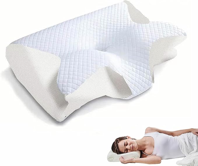 2026 Upgraded Air Way Sleep Apnea Pillow - Premium Memory Foam, Breathable & Not Stuffy, Ergonomic Design for Side/Back/Stomach Sleepers (White)