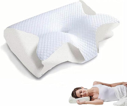2026 Upgraded Air Way Sleep Apnea Pillow - Premium Memory Foam, Breathable & Not Stuffy, Ergonomic Design for Side/Back/Stomach Sleepers (White)