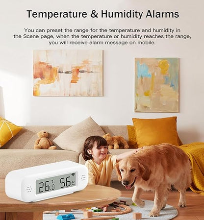 WiFi Thermometer Hygrometer: Smart Temperature Humidity Sensor, Indoor Room Temperature Monitor with App Notification Alerts & Free Data Storage Export, Digital Remote Monitor for Bedroom (2-Pack)
