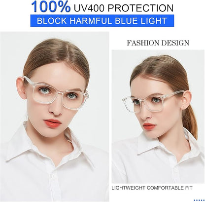 MARE AZZURO Blue Light Blocking Reading Glasses Women Computer Readers 0 1.0 1.25 1.5 1.75 2.0 2.25 2.5 2.75 3.0 3.5 4.0 5.0 6.0 (Transparent, 1.25)
