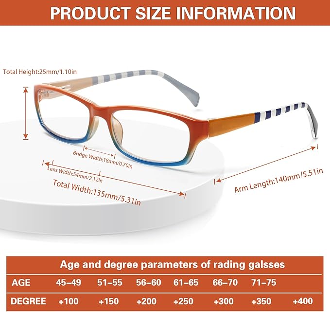 Kerecsen Computer Reading Glasses for Women Blue Light Blocking Glasses for Reading Fashion Pattern Print Eyeglasses for Womens(Mix Color -5, 1.50)