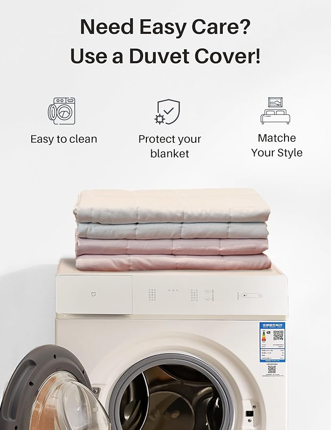 Weighted Idea Weighted Blankets for Adults (Baby Blue,60"x80",20lbs) Breathable Cooling Blanket Queen Size with Premium Glass Beads Heavy Soft Throw Blanket for All-Season