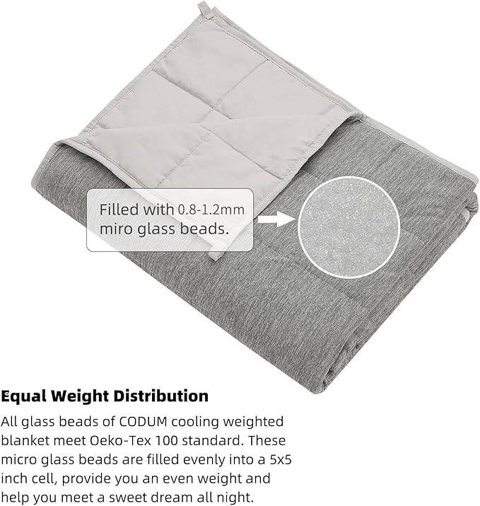 Weighted Blanket Twin Size 15bls, Cooling Blanket for Adult Hot Sleepers, Soft Bed Blanket Universal to All Seasons, 48''x72'' 15 LBS, Grey