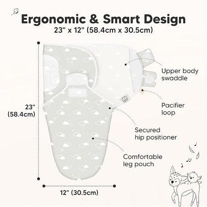 KeaBabies 3-Pack Organic Baby Swaddle Sleep Sacks - Swaddles for Newborns, Infant 0-3 Months, Baby Girls, Boys, Soft & Snug Newborn Sleep Sack, Nursery Swaddling Blankets (Aspire, OS)