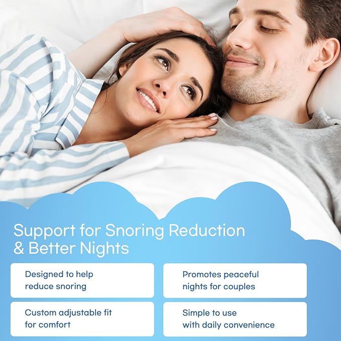 Anti Snore Mouthpiece: FDA Cleared Snoring Aid - Helps Reduce Snoring During Sleep for Men and Women (Lightblue)