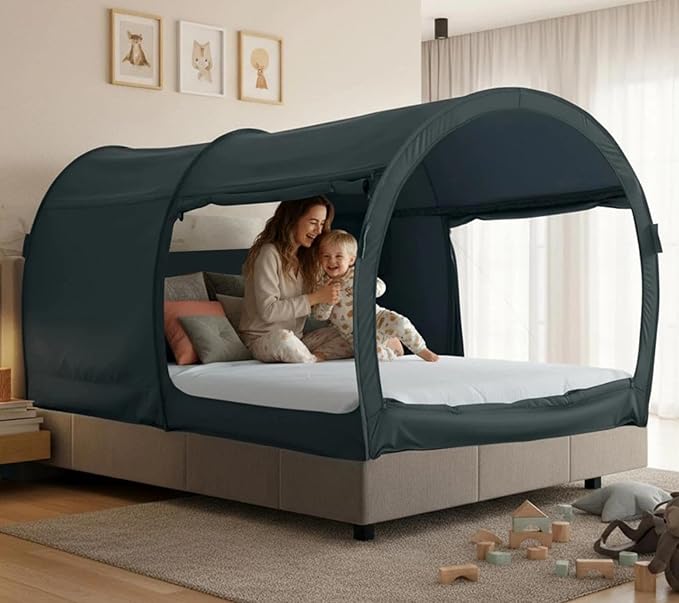 LEEDOR® Bed Tent Dream Tents Bed Canopy Shelter Cabin Indoor Privacy Warm Breathable Pop Up Twin/Full/Queen for Kids and Adult Patent Pending(Mattress Not Included)