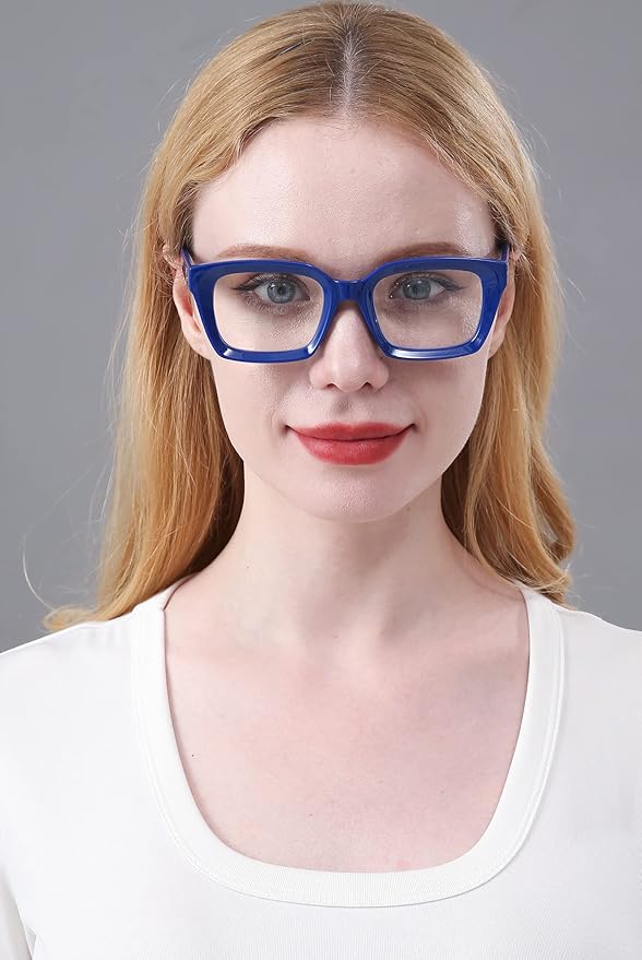 REAVEE 3 Pack Oprah Style Oversized Reading Glasses for Women Men Blue Light Blocking, Ladies Stylish RetroSquare Large Computer Readers (Black Blue Grey Leopard 3.5x)