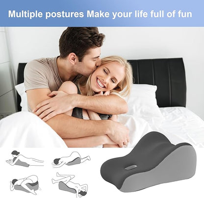 Intimacy Wedge Pillow for Couples – Memory Foam Support Cushion for Waist, Neck & Back, Waterproof & Portable with Washable Cover, Ideal for Sitting, Lying & Adult Play