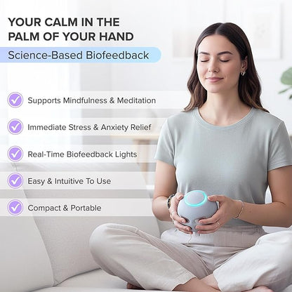 Orb: Smart tracker for better mental health. Biofeedback device to master meditation, wellness focus, anxiety, manage stress & ADHD strategies. Mindfulness, emotional regulation self-care gift