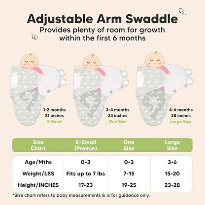 KeaBabies 3-Pack Organic Baby Swaddle Sleep Sacks - Swaddles for Newborns, Infant 0-3 Months, Baby Girls, Boys, Soft & Snug Newborn Sleep Sack, Nursery Swaddling Blankets (Aspire, OS)