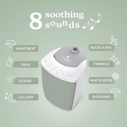 MyBaby SoundSpa Lullaby 2-in-1 Projector & Sound Machine with 8 Soothing Sounds, Adjustable Volume, Rotating Night Light Projector with 3 Calming Images, Auto-Off Timer, by Homedics