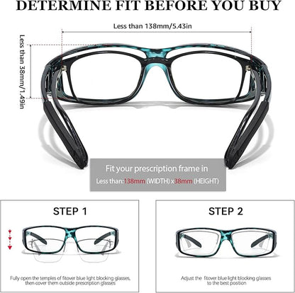 LVIOE Fit Over Blue Light Blocking Glasses and Computer Eyewear- Wear Over Prescription Glasses/Reading Glasses/RX Glasses