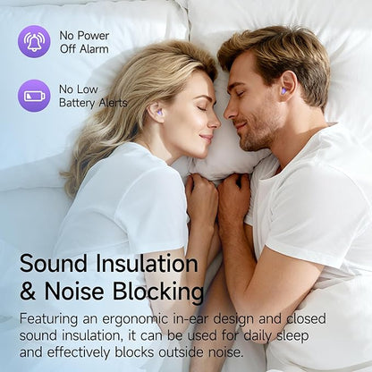 sunvito Sleep Earbuds for Side Sleepers, Mini Invisible Wireless Bluetooth 5.4 Micro Sleep Headphones, Hidden Earbuds with LED Screen for Small Ears Sleeping, Working, Exercise, Hiking(Purple)