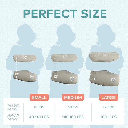 Calmier - 12 lb Sensory Weighted Pillow - Glass Bead Filled Hug Pillow - Ultra Plush Cozy Weight Sensory Pillows for Adults and Kids - Weighted Lap Pad (Tan- Fleece, 12 LBS)