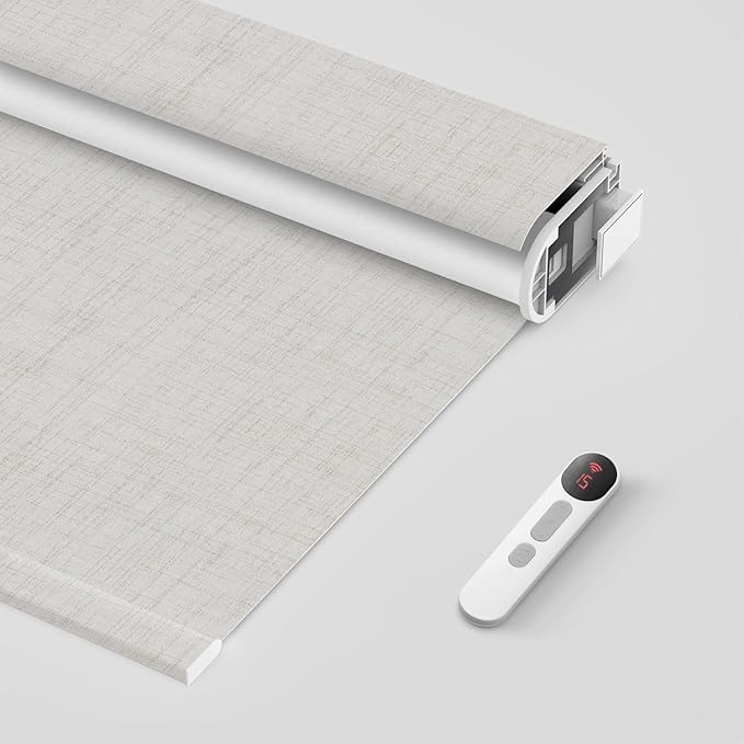Bringnox No Drill Motorized Blinds with Remote,Blackout Windows,with Apple Homekit,Alexa,Google, with App,Voice Control Custom Size