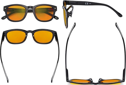 Eyekepper Blue Light Blocking Reading Glasses with Orange Tinted Filter Lens for Sleeping - Anti Blue Ray Computer Readers - Black +0.75